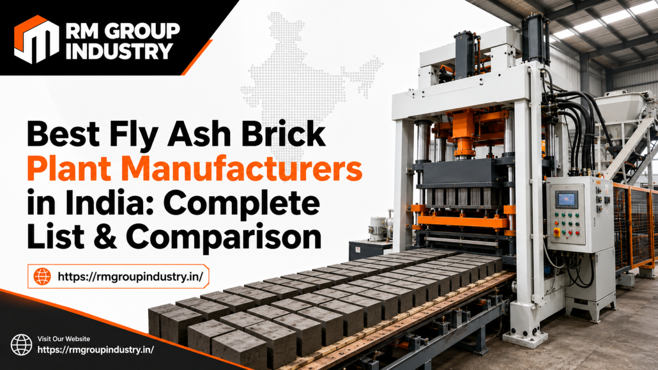 Fully automatic fly ash brick making machine at an industrial plant in India