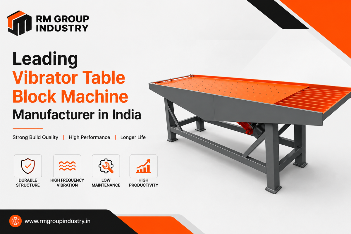 Vibrator Table Block Machine Manufacturer by RM Group Industry